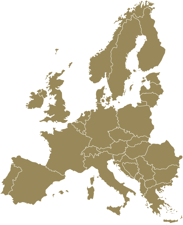 Europe map-Gold